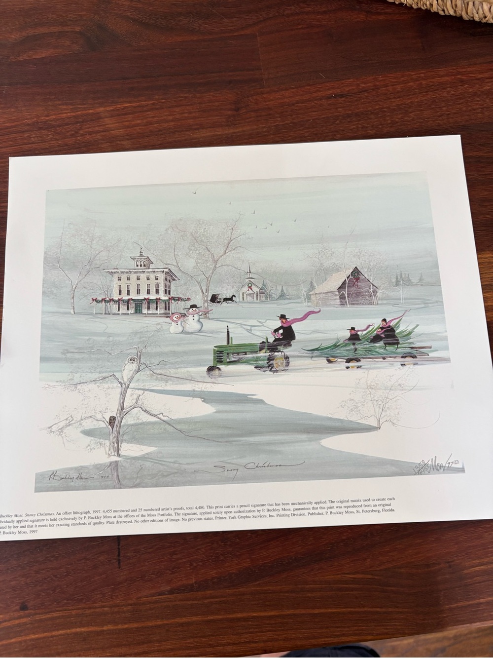 1997 P Buckley Moss Snowy Christmas